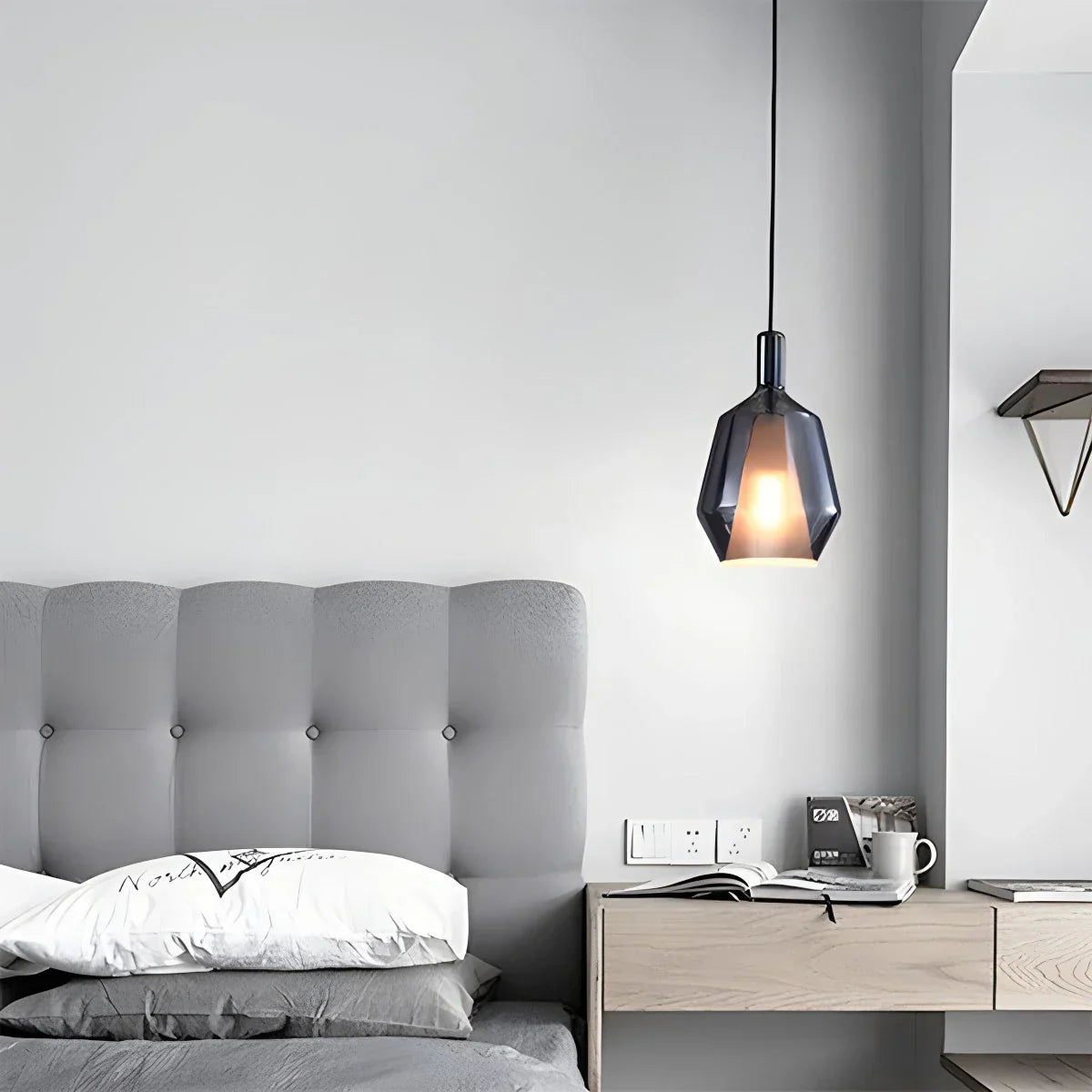 flairel Modern Minimalist LED Glass Pendant Light for Kitchen
