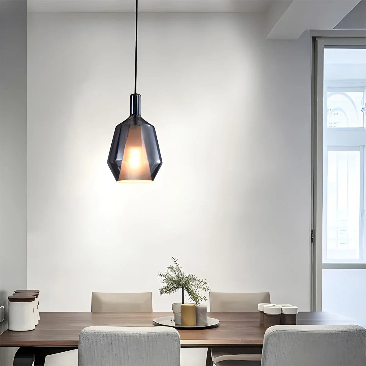 flairel Modern Minimalist LED Glass Pendant Light for Kitchen