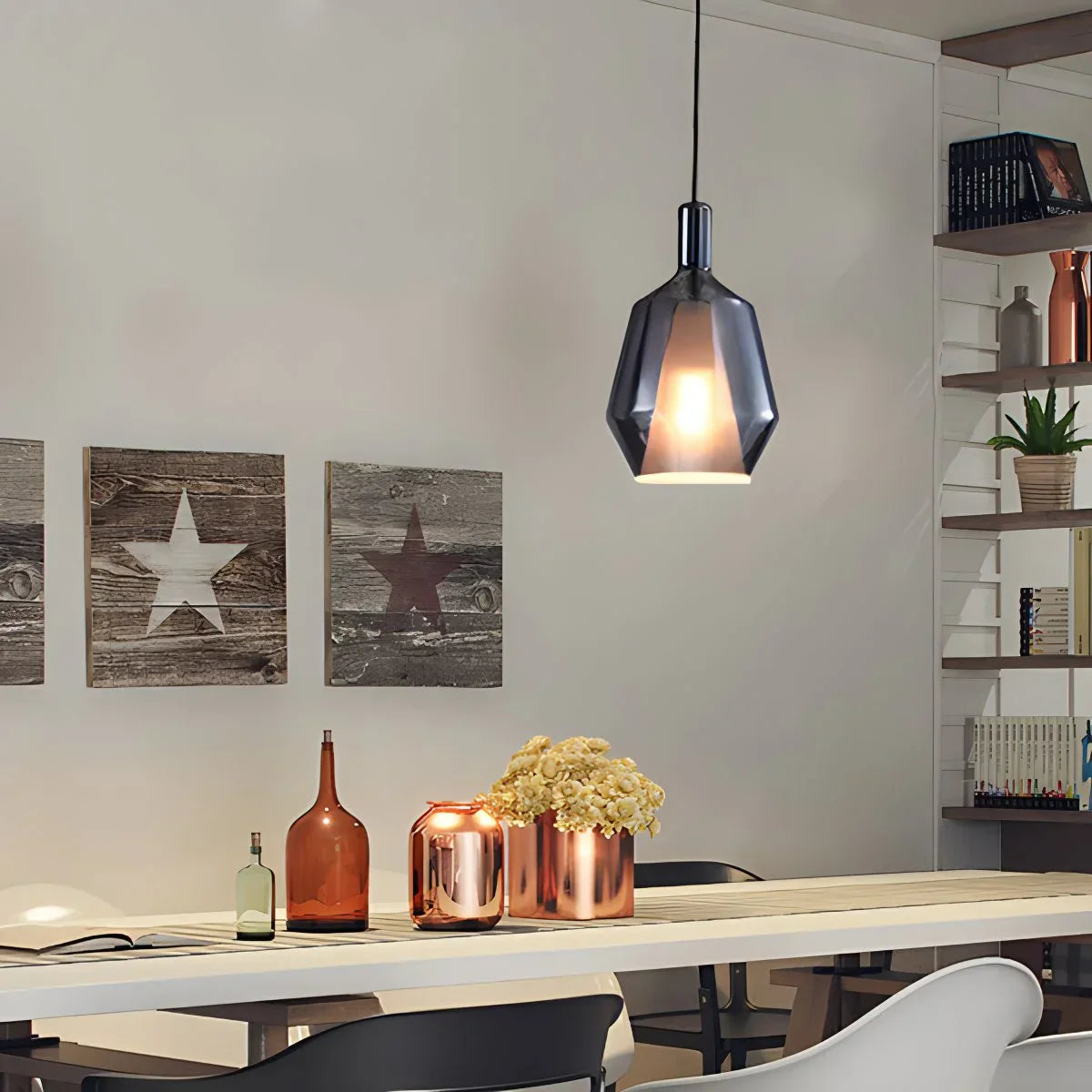 flairel Modern Minimalist LED Glass Pendant Light for Kitchen