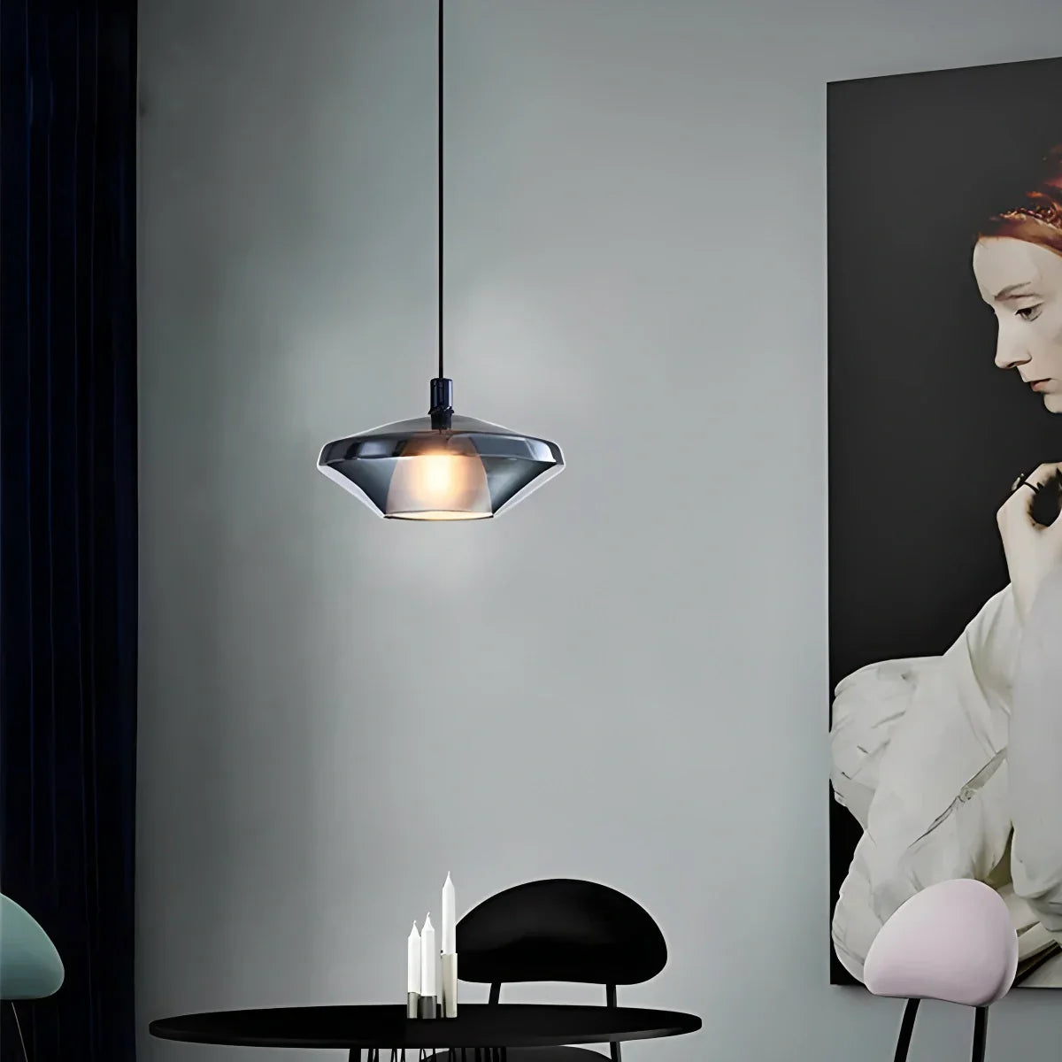 flairel Modern Minimalist LED Glass Pendant Light for Kitchen