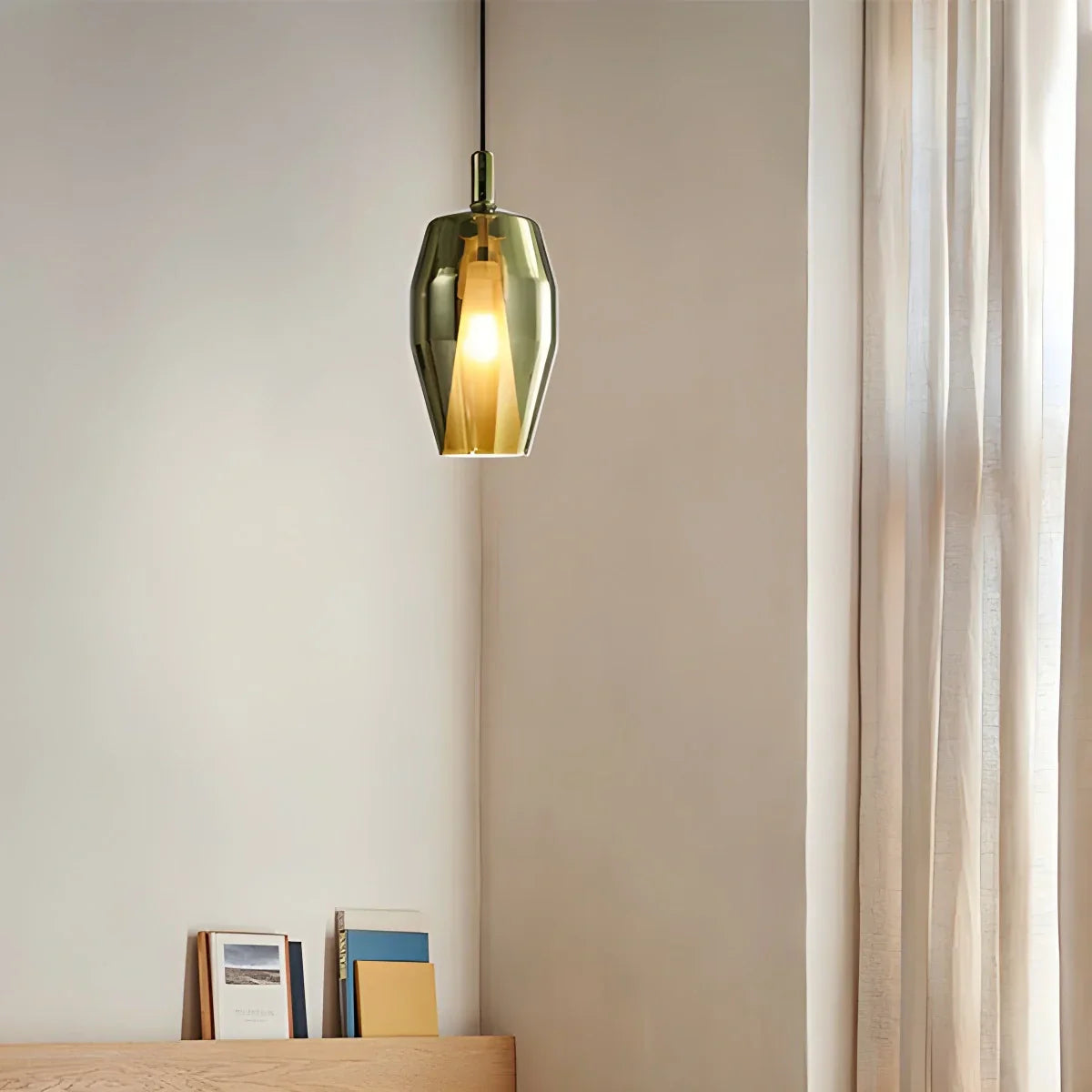 flairel Modern Minimalist LED Glass Pendant Light for Kitchen