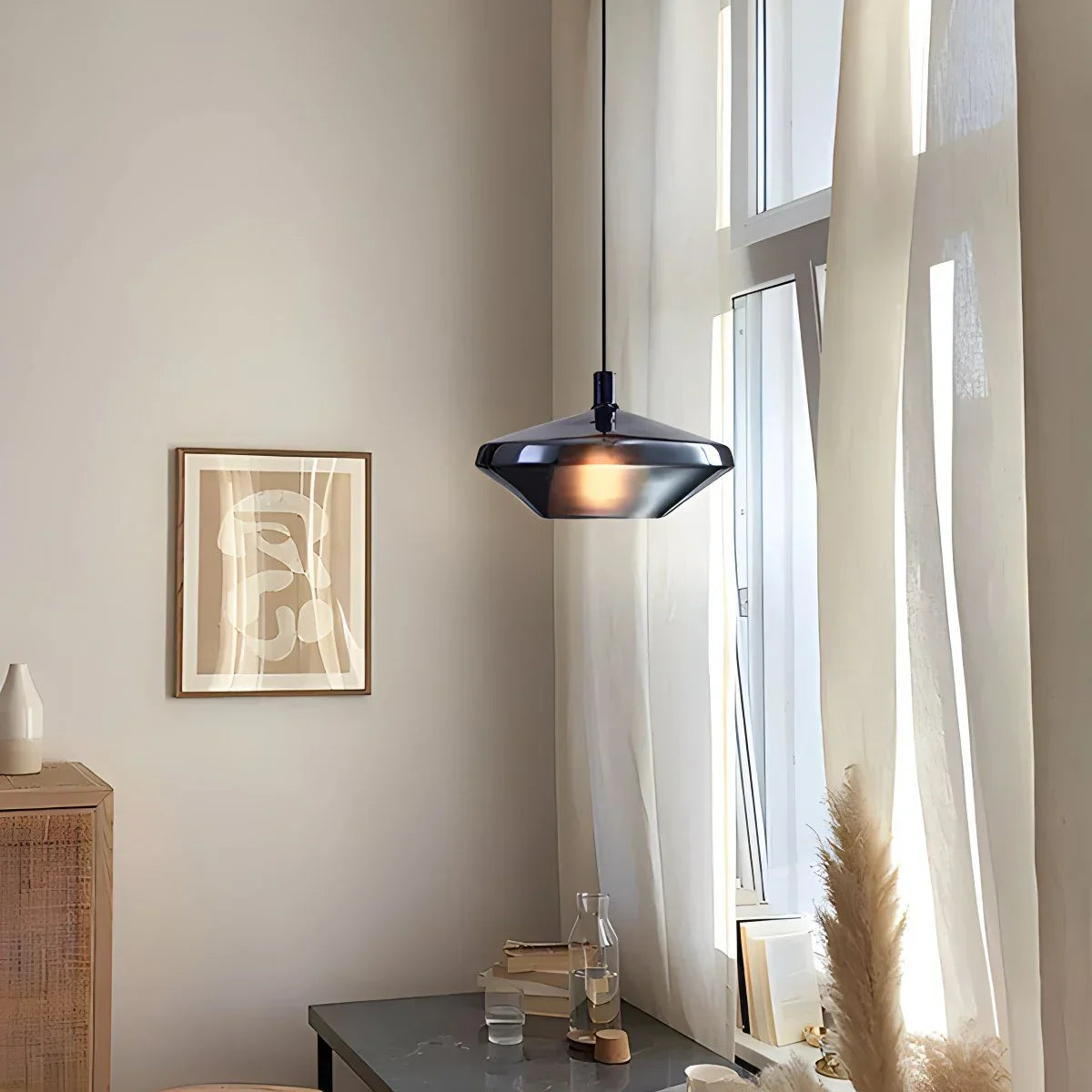 flairel Modern Minimalist LED Glass Pendant Light for Kitchen