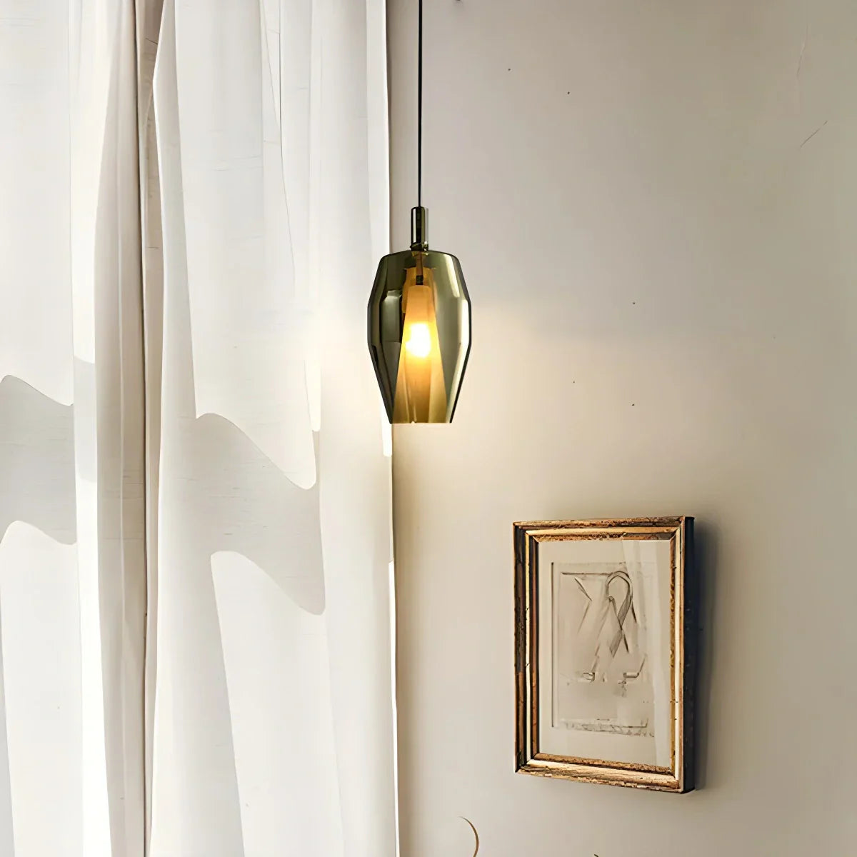 flairel Modern Minimalist LED Glass Pendant Light for Kitchen