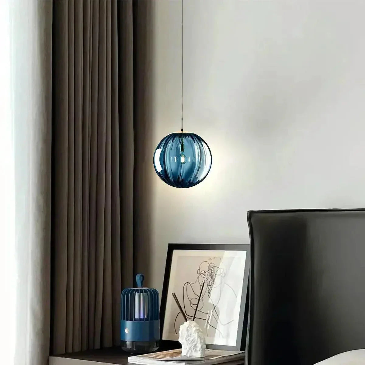 flairel Modern Nordic Water Pattern Glass Ball Pendant Light