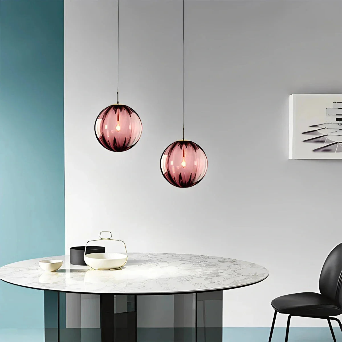 flairel Modern Nordic Water Pattern Glass Ball Pendant Light