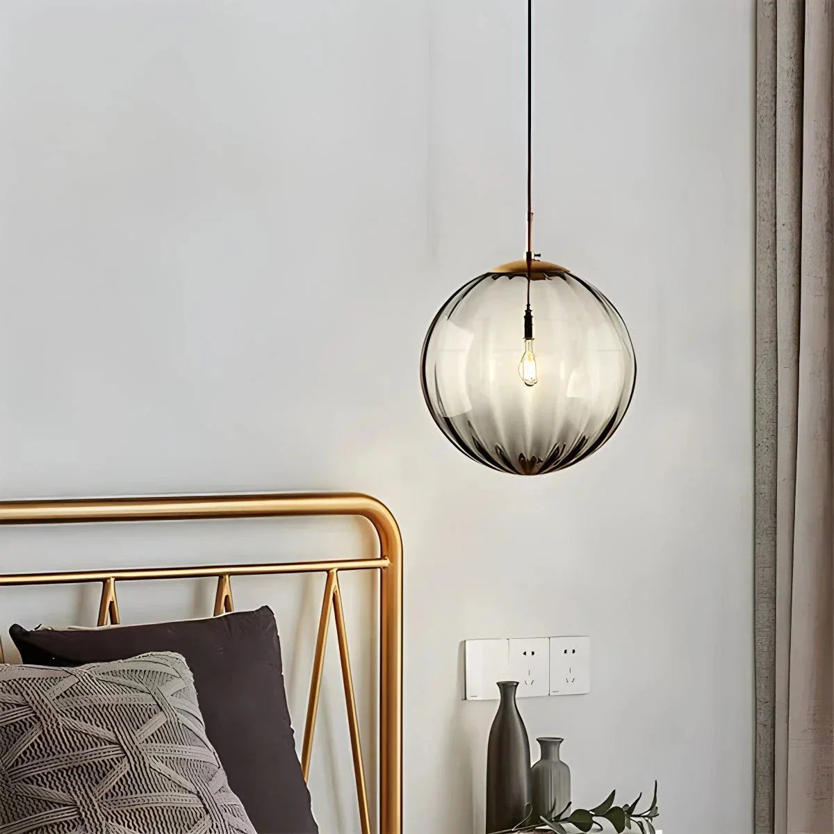 flairel Modern Nordic Water Pattern Glass Ball Pendant Light