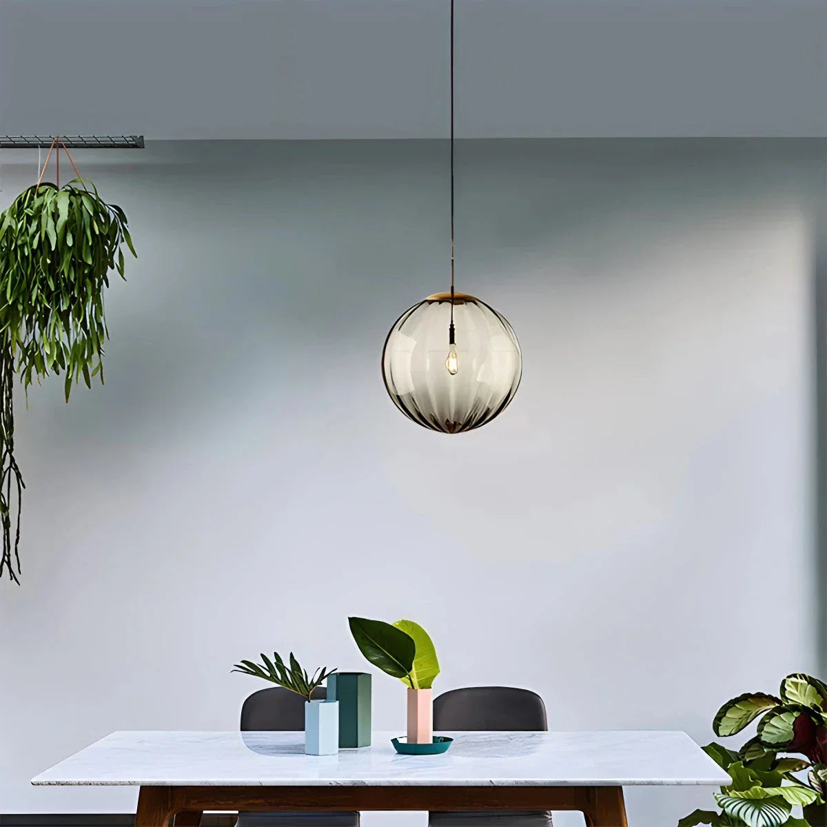 flairel Modern Nordic Water Pattern Glass Ball Pendant Light