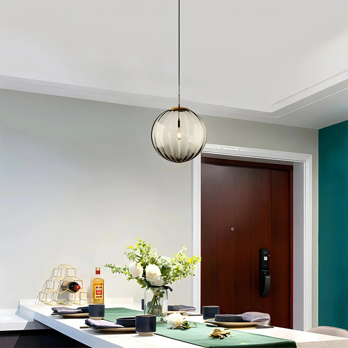 flairel Modern Nordic Water Pattern Glass Ball Pendant Light