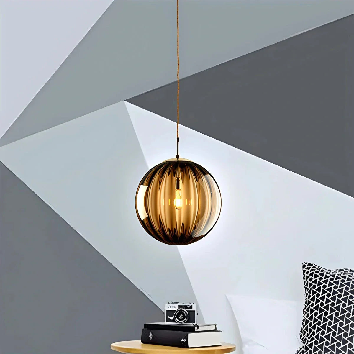 flairel Modern Nordic Water Pattern Glass Ball Pendant Light