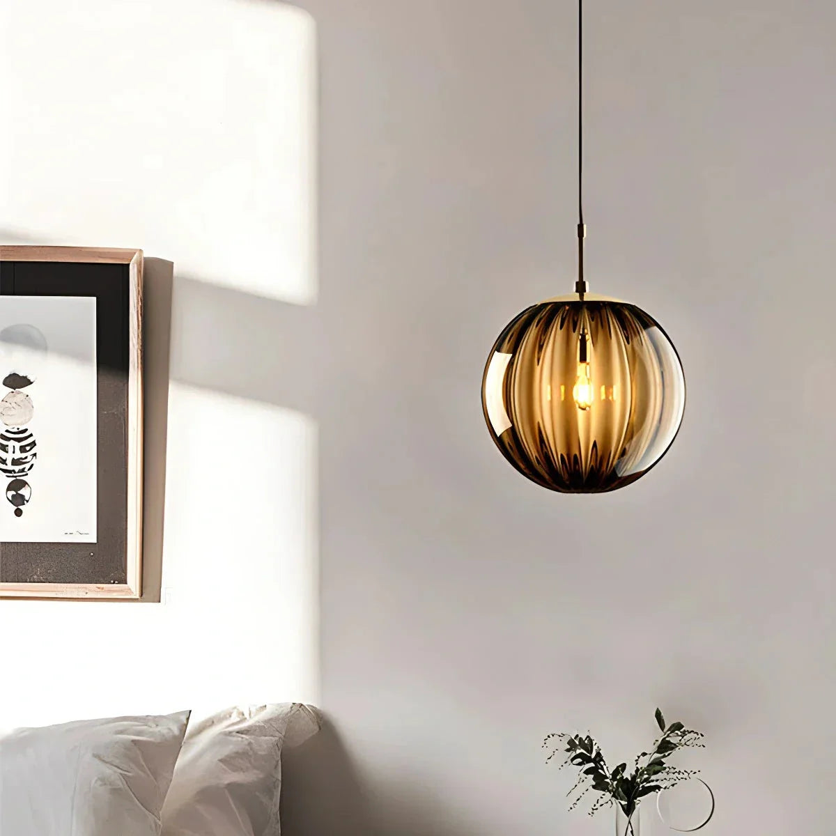 flairel Modern Nordic Water Pattern Glass Ball Pendant Light