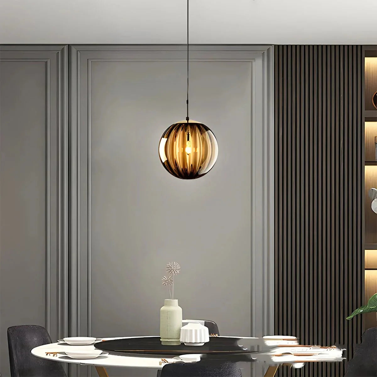 flairel Modern Nordic Water Pattern Glass Ball Pendant Light