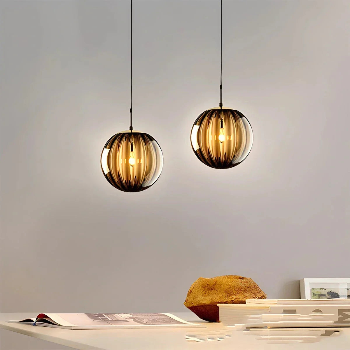 flairel Modern Nordic Water Pattern Glass Ball Pendant Light