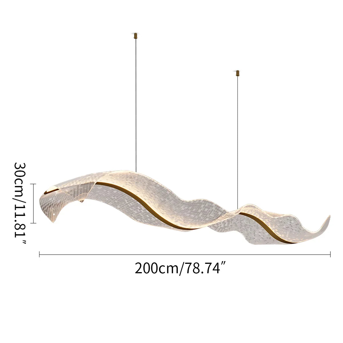 flairel Modern LED Wave Acrylic Chandelier