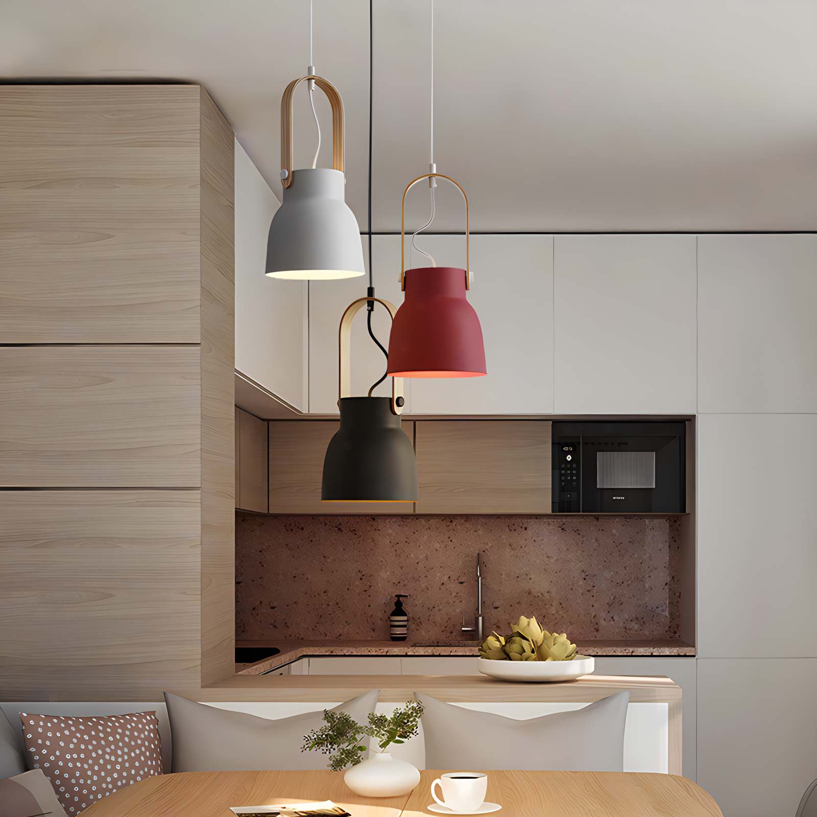 flairel Nordic Macaron Pendant Light for Dining Room Kitchen