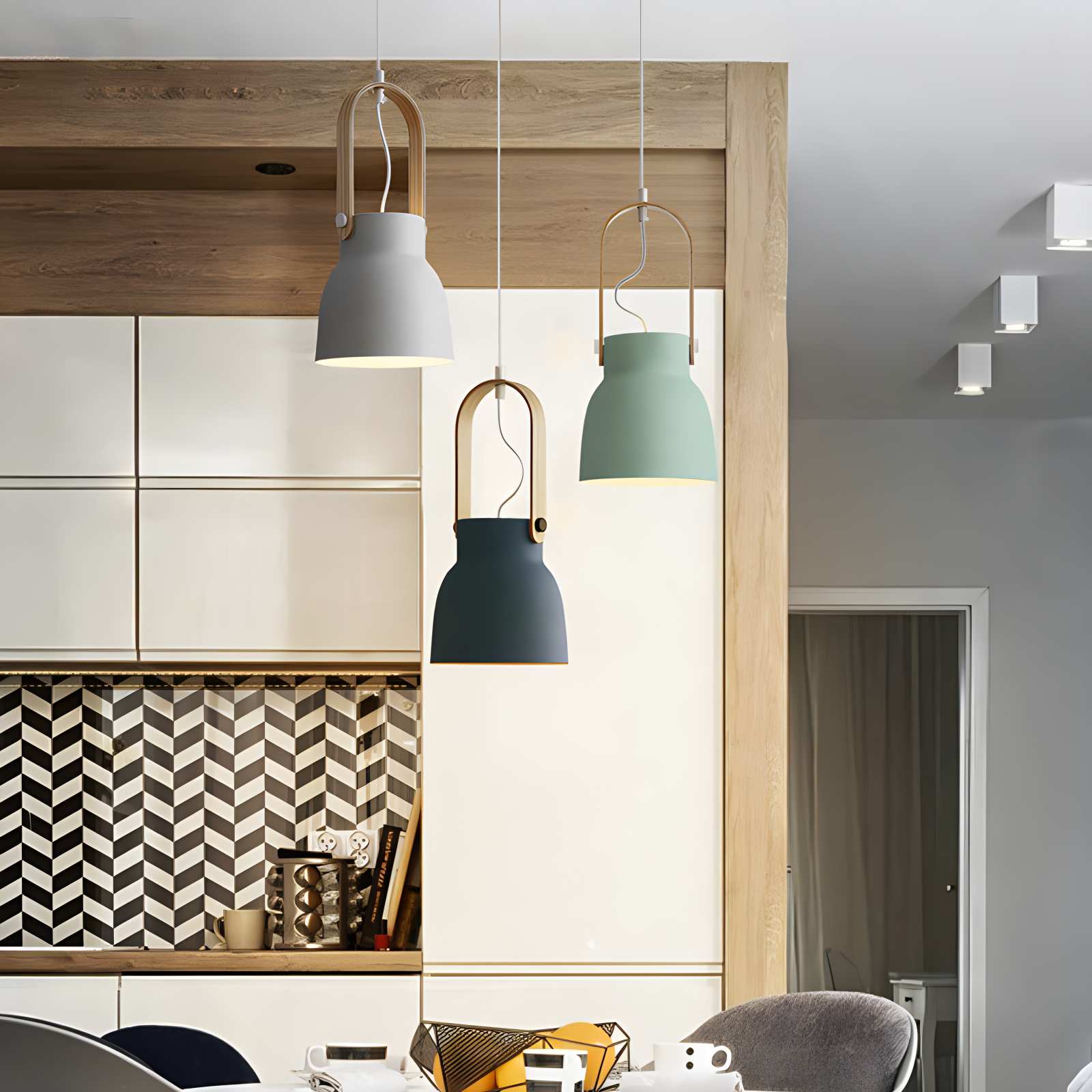 flairel Nordic Macaron Pendant Light for Dining Room Kitchen