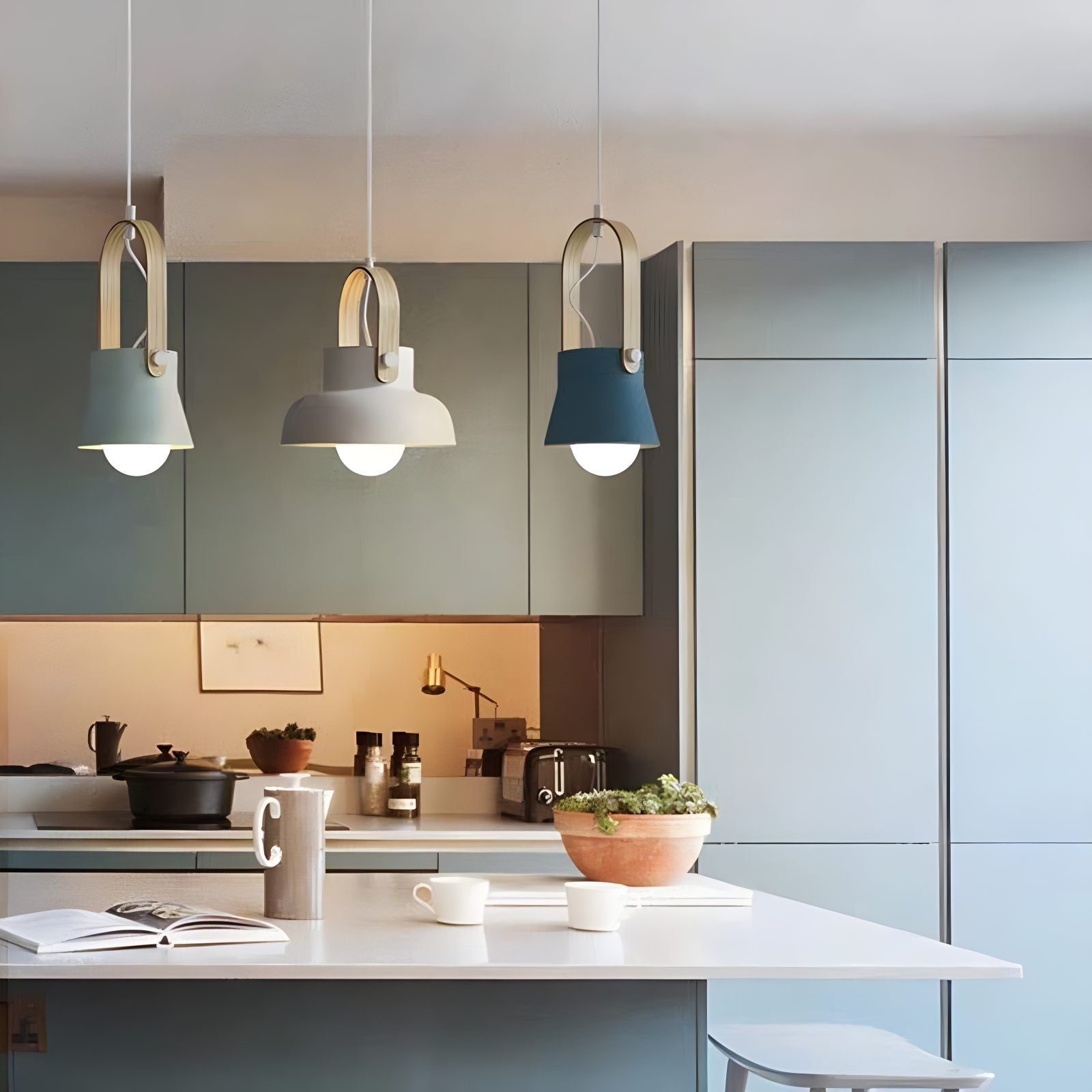 flairel Nordic Macaron Pendant Light for Dining Room Kitchen