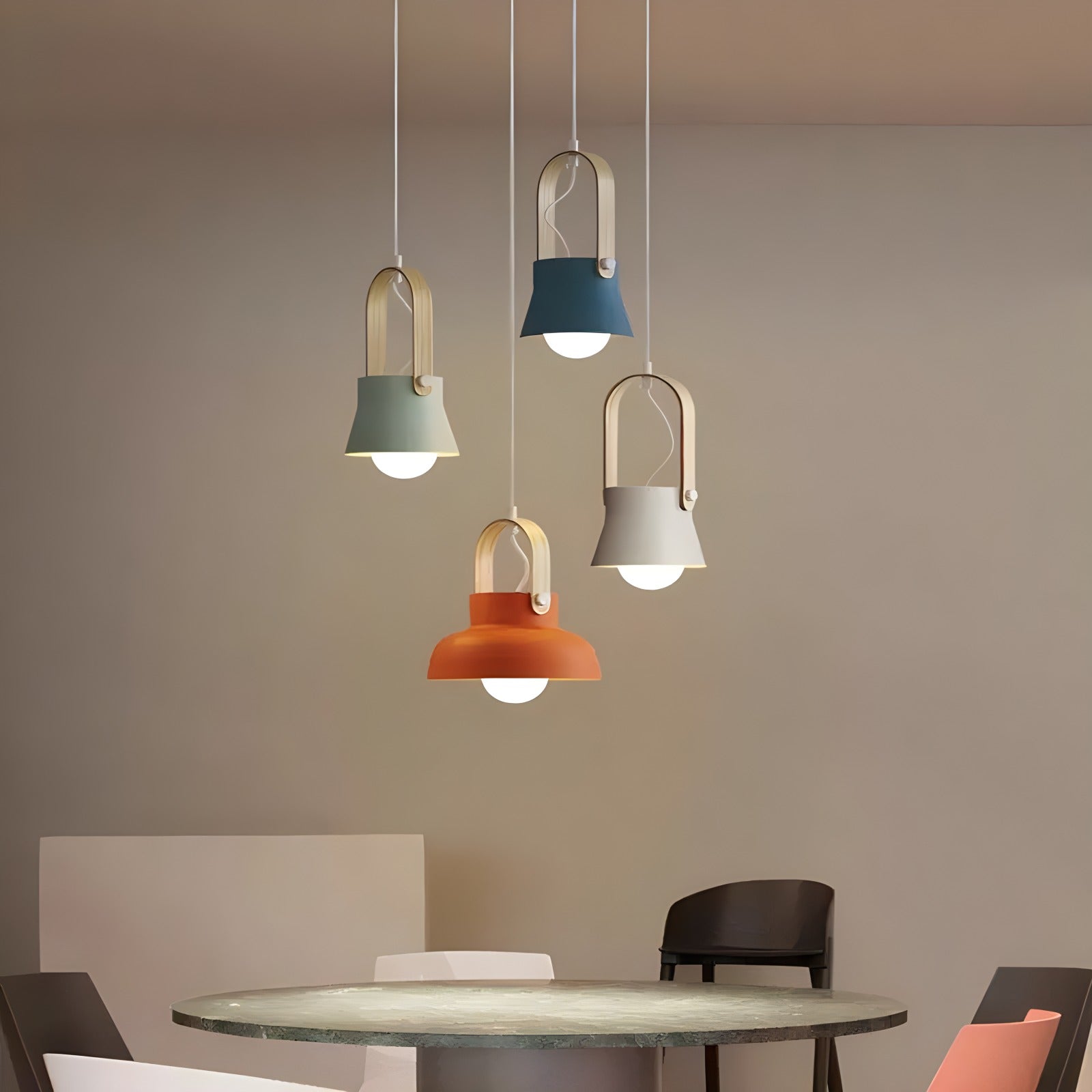 flairel Nordic Macaron Pendant Light for Dining Room Kitchen
