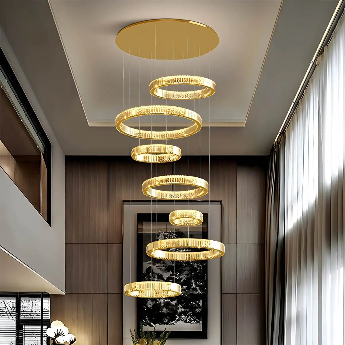 flairel Nordic Circular Villa Crystal Chandelier