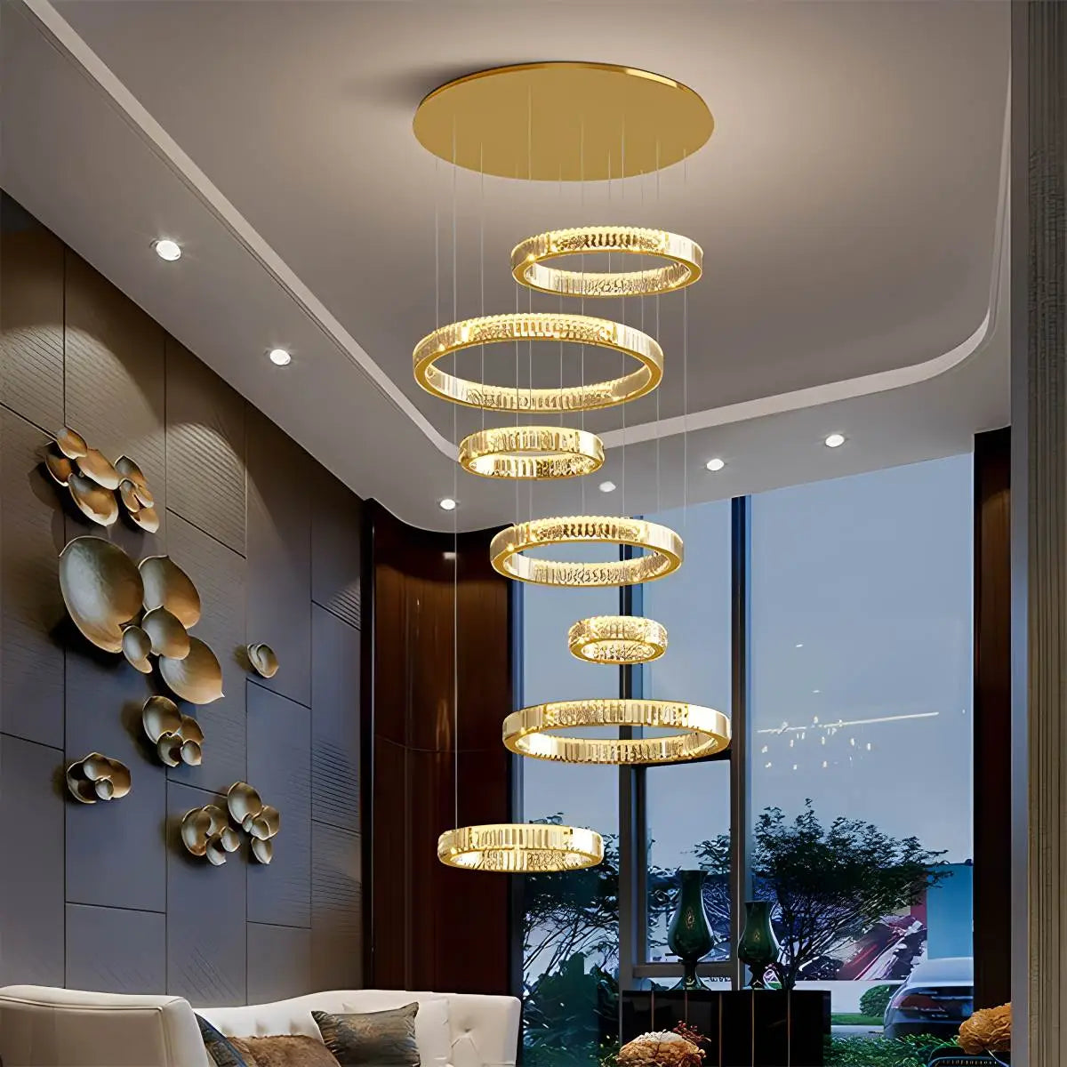 flairel Nordic Circular Villa Crystal Chandelier