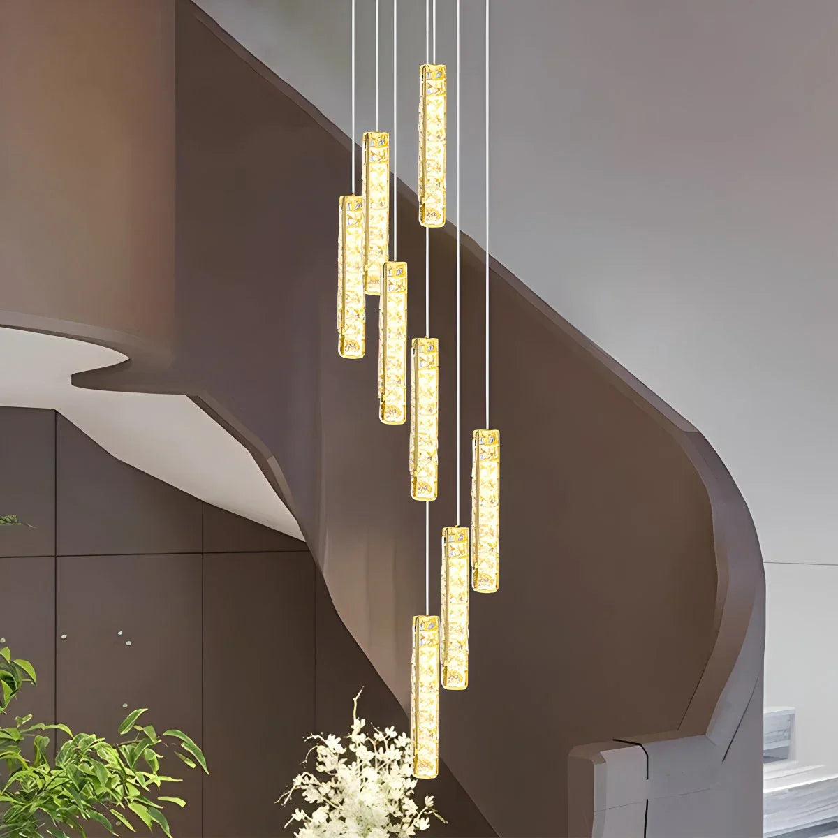 flairel Nordic Crystal LED Chandelier