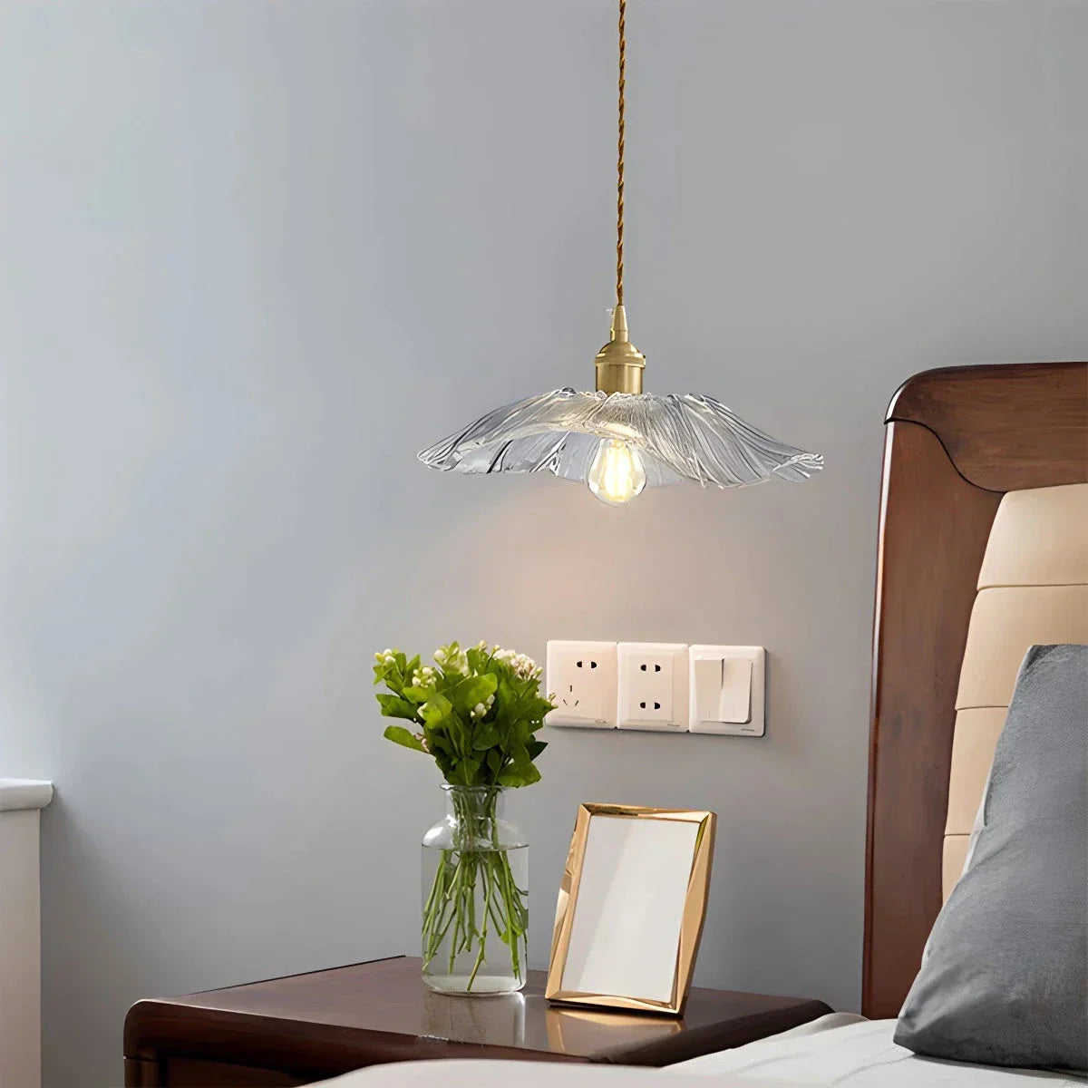 flairel Nordic Japanese Glass Chandelier for Living Room