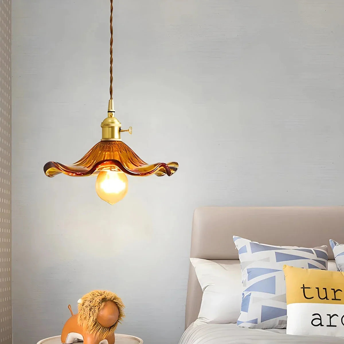 flairel Nordic Japanese Glass Chandelier for Living Room