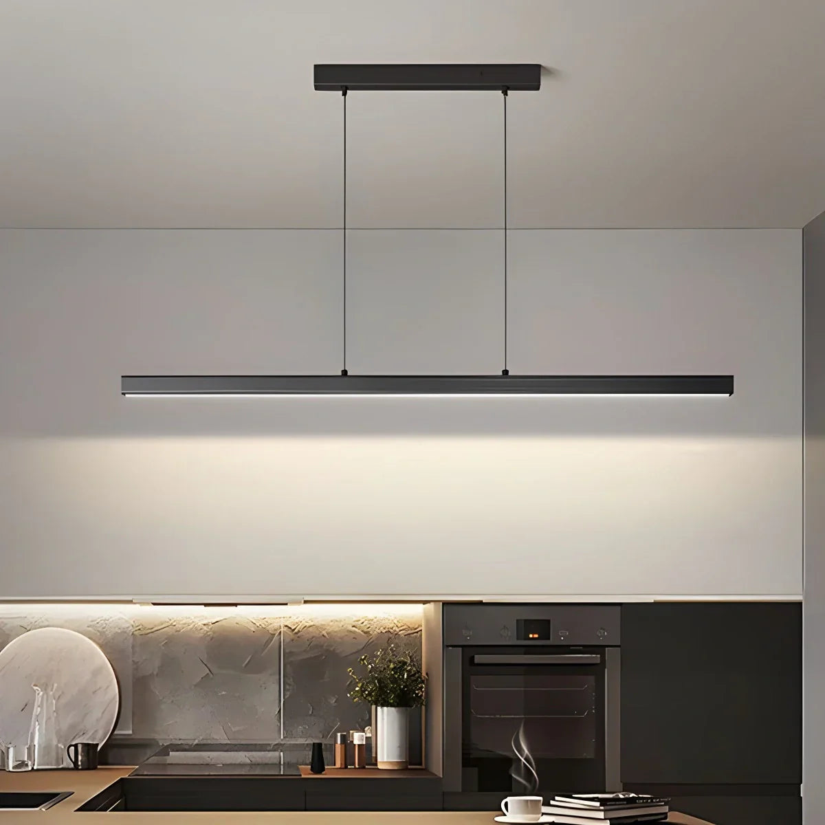 flairel Nordic LED Linear Pendant Light for Kitchen Island