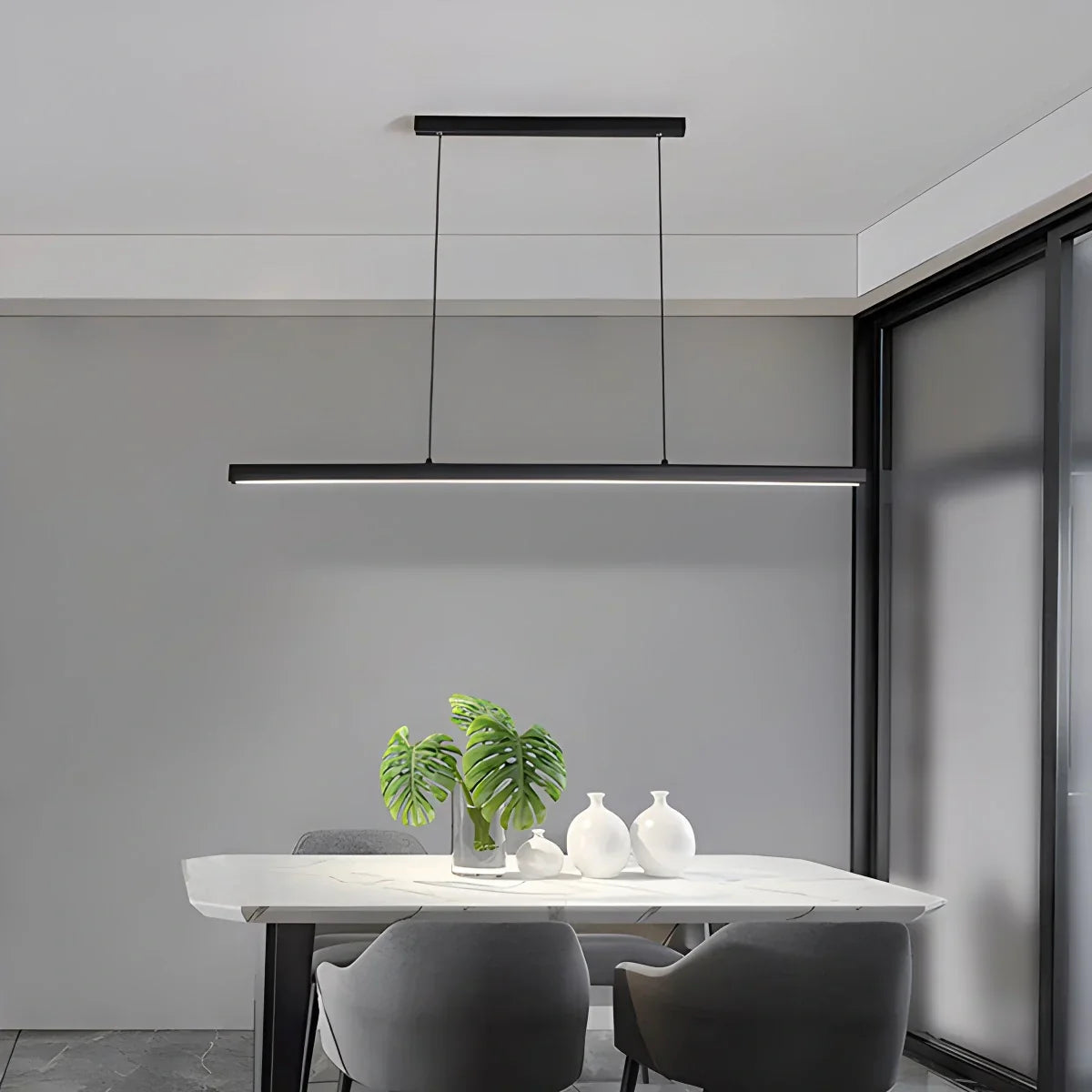 flairel Nordic LED Linear Pendant Light for Kitchen Island