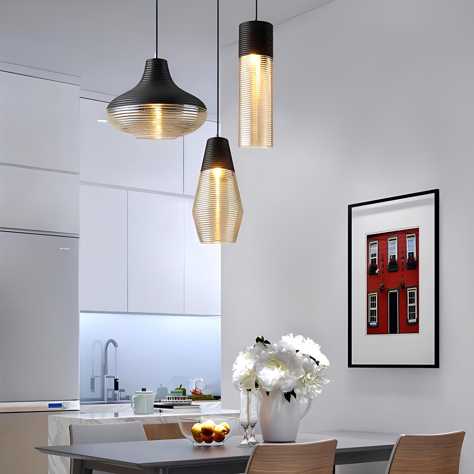 flairel Industrial Style Glass Pendant Light for Kitchen