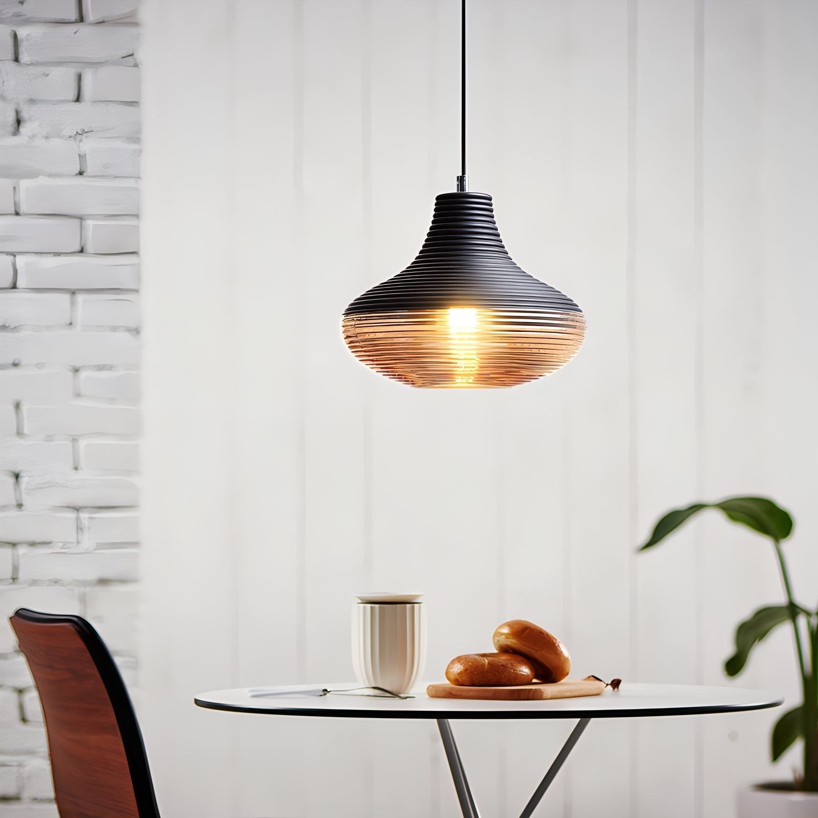 flairel Industrial Style Glass Pendant Light for Kitchen