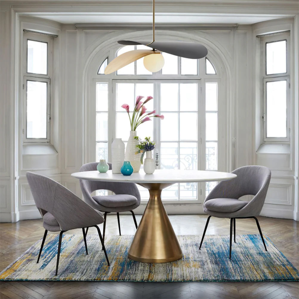 Modern Mid-Century Olivia Glass Chandelier Pendant Light | Adjustable Gold/Black