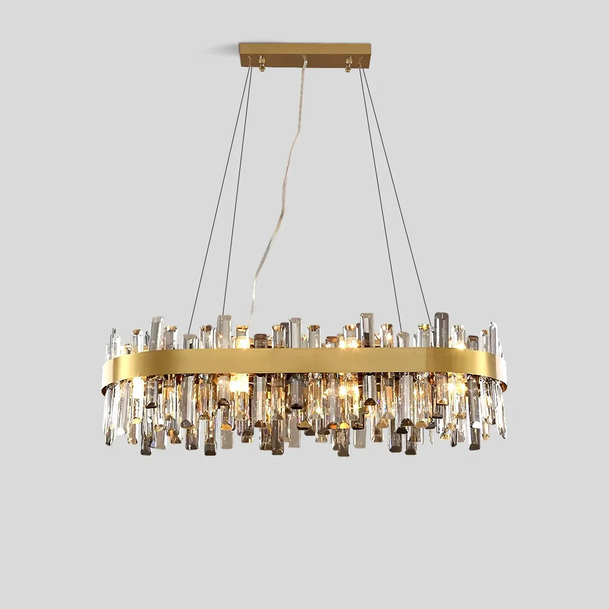 flairel Round Oval Crystal Chandelier