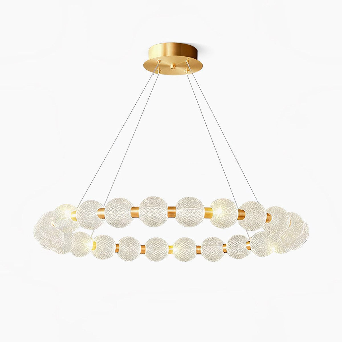 flairel Modern Ring Pearl Chandelier for Living Room