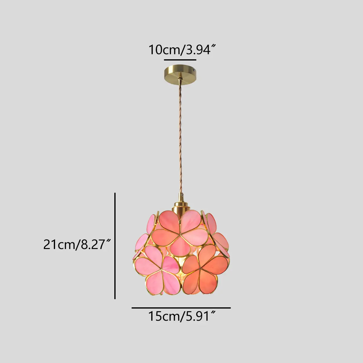 flairel Cherry Blossom Stained Glass Pendant Light