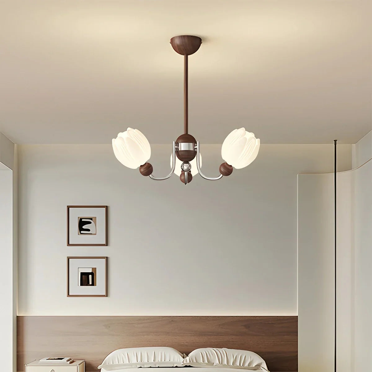 flairel French Retro Flower Chandelier for Living Room