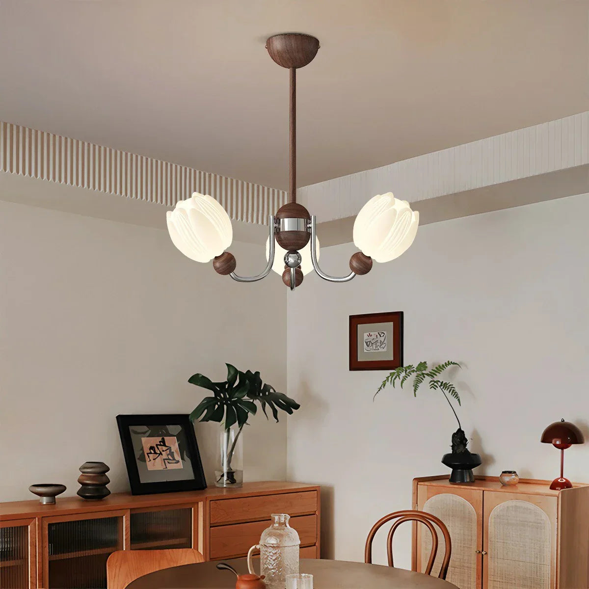 flairel French Retro Flower Chandelier for Living Room