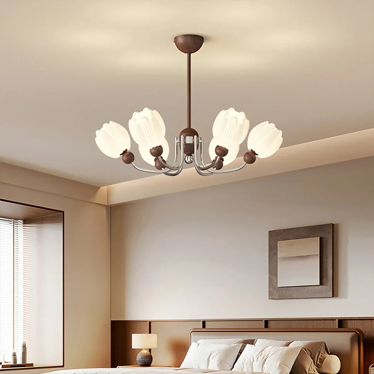 flairel French Retro Flower Chandelier for Living Room