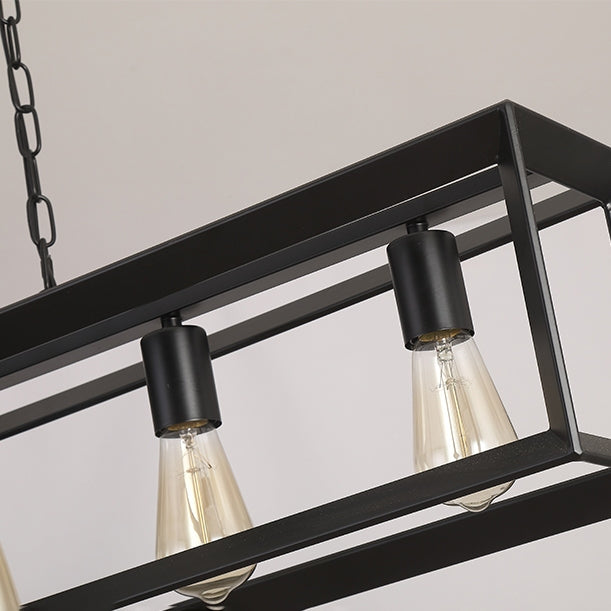flairel Rectangular Brass Pendant Lights for Dining Room