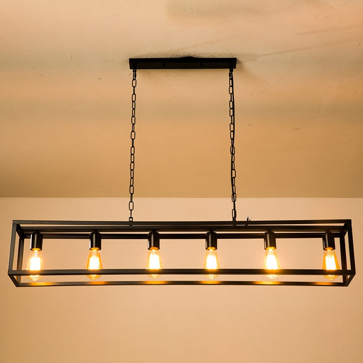 flairel Rectangular Brass Pendant Lights for Dining Room
