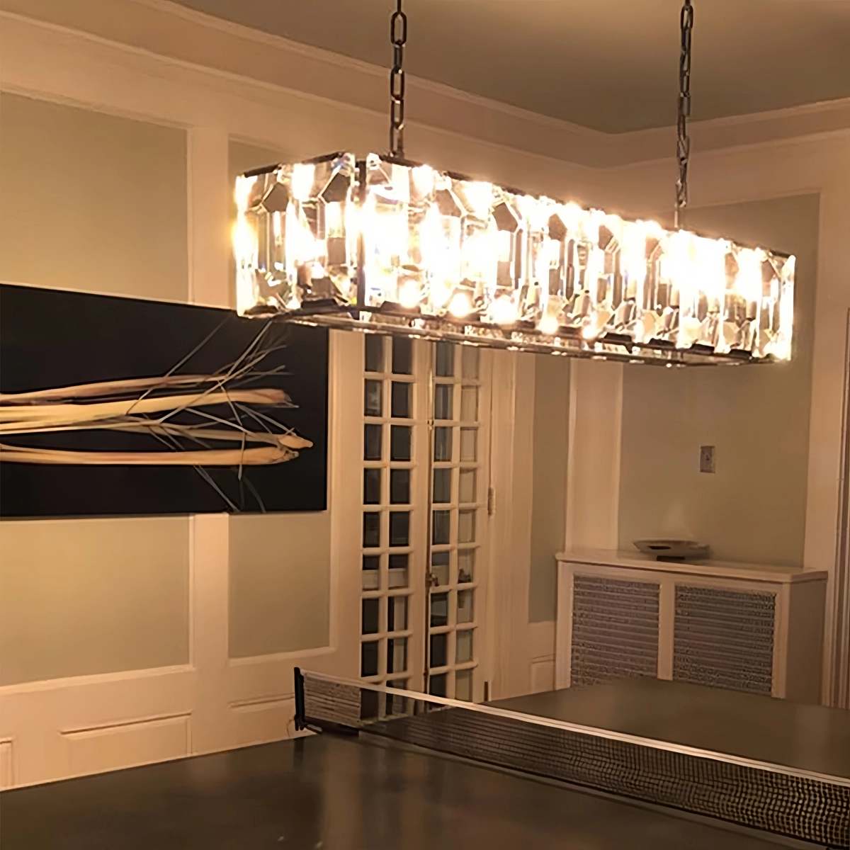 flairel Rectangular Glass Chandelier