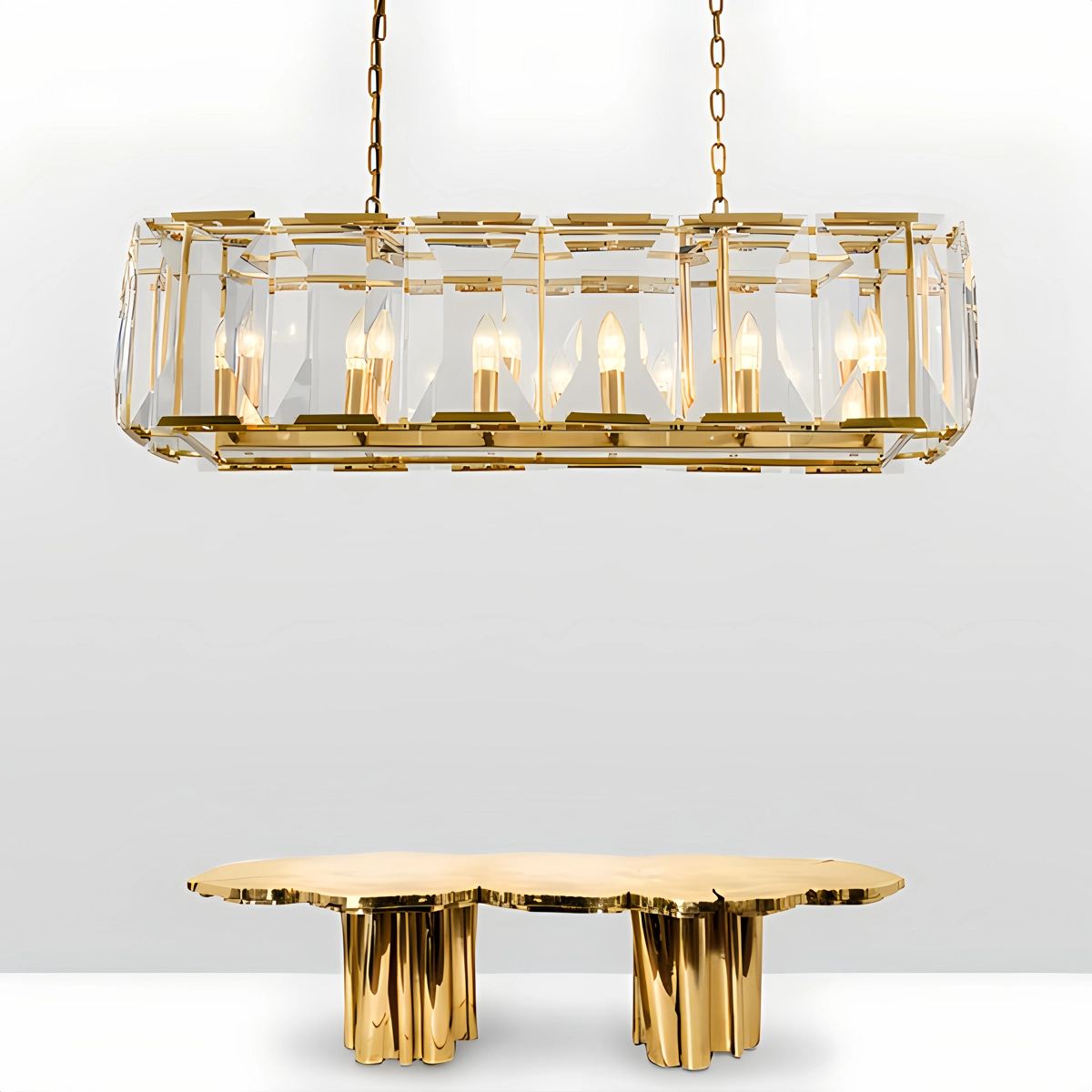 flairel Rectangular Glass Chandelier