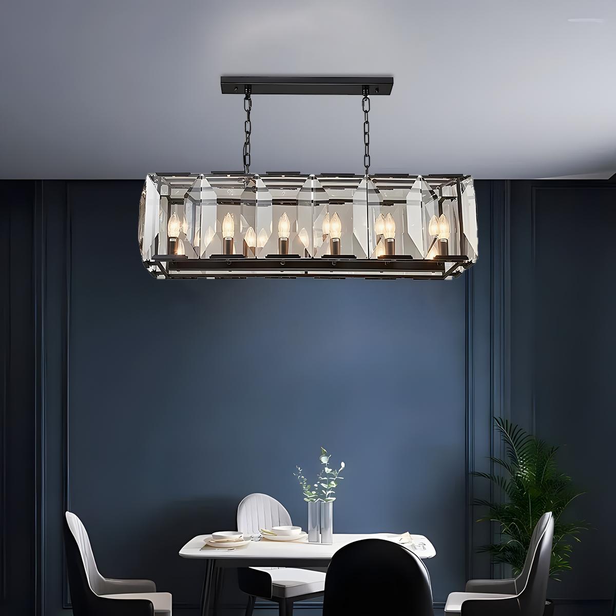 flairel Rectangular Glass Chandelier