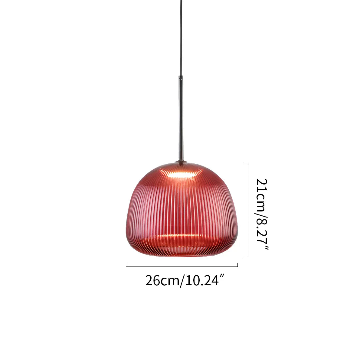 flairel Nordic Pleated Colored Glass Pendant Light