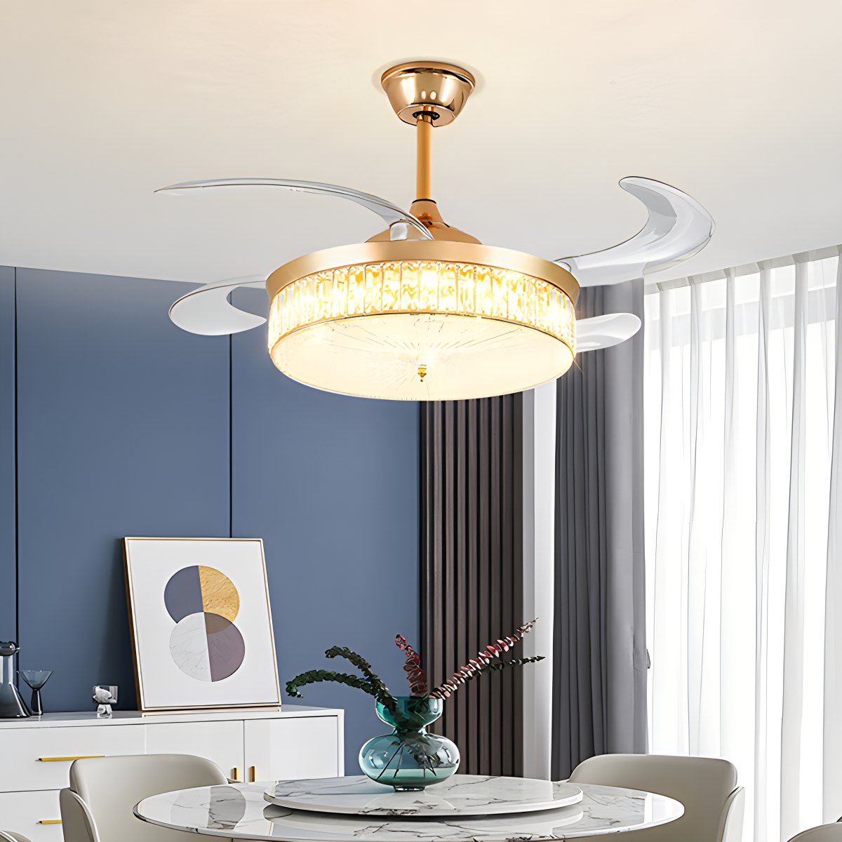 flairel Remote Hugger Ceiling Fan Light