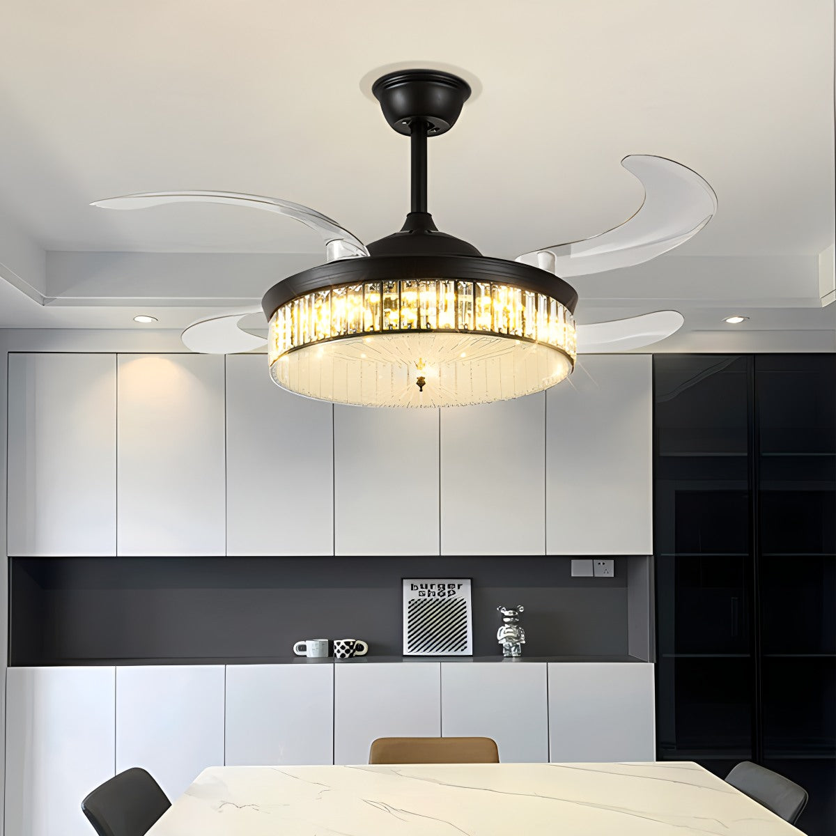 flairel Remote Hugger Ceiling Fan Light