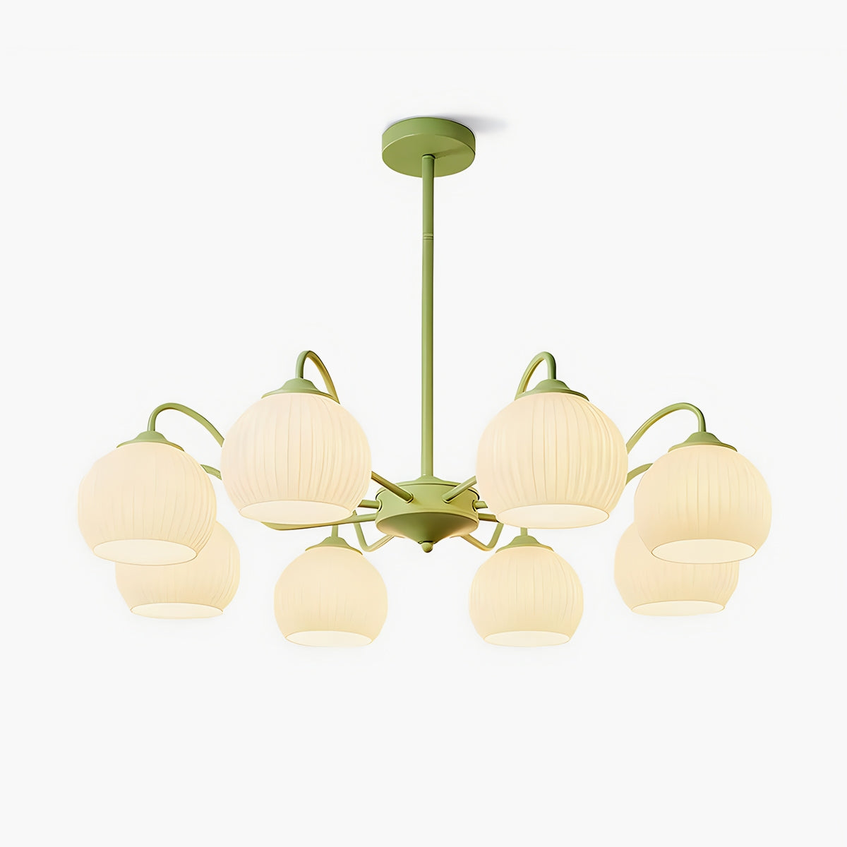flairel Ribbed Glass Matcha Chandelier
