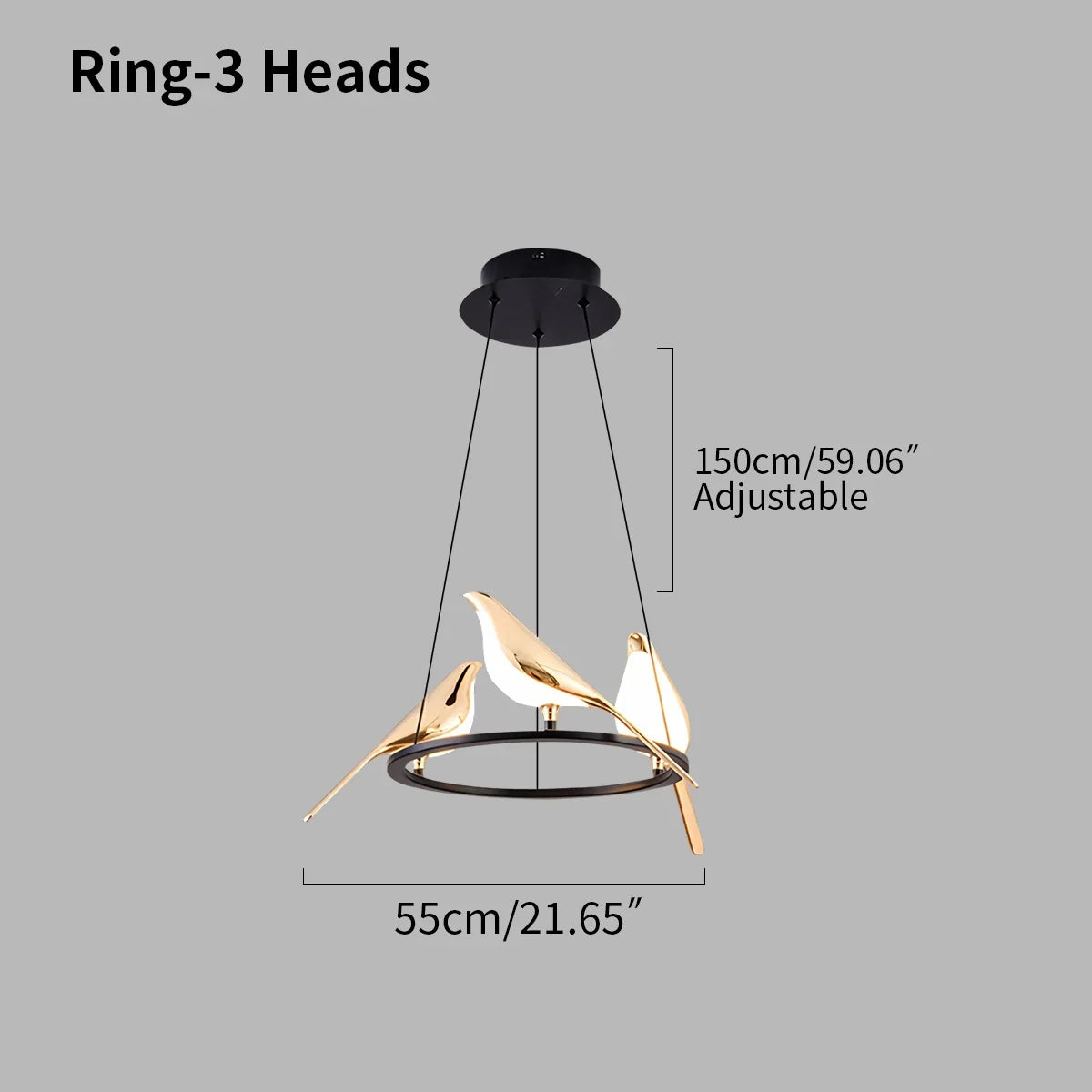 flairel Modern Gold Birds LED Chandelier