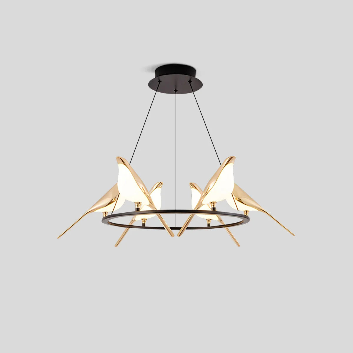 flairel Modern Gold Birds LED Chandelier