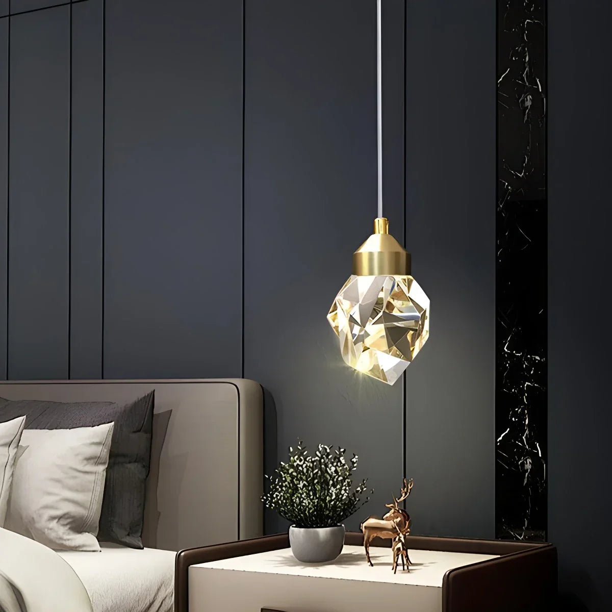 flairel Rock Crystal Rain Chandelier for Living Room