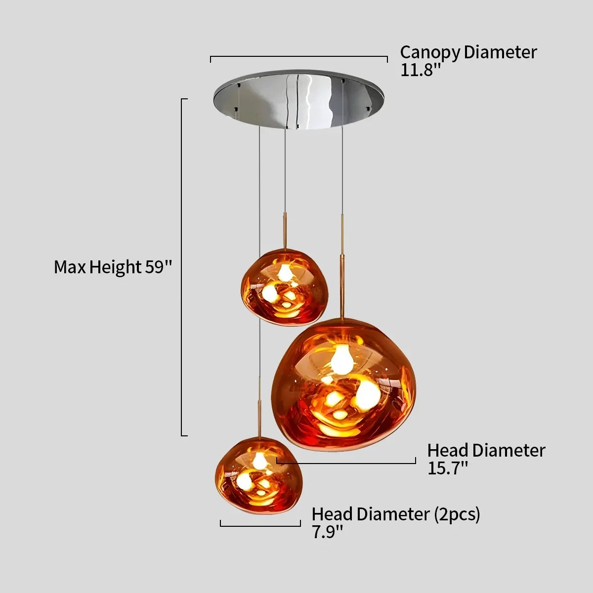 flairel Lava Drops Minimalist Chandelier